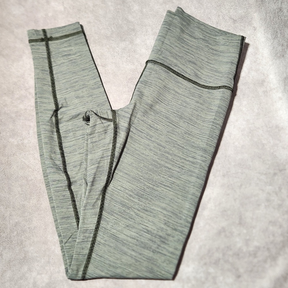 Lululemon‎ Wunder Under High Rise Tight 28 Space Dye Sage Green Black Womens 6